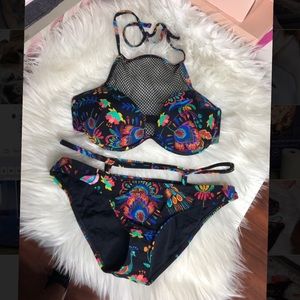 Mesh & Floral Underwire Bikini